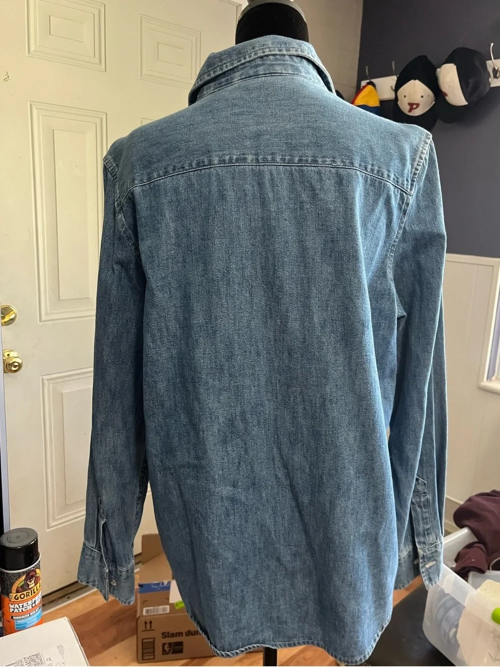 Faded Glory Light‎ Blue Denim Button-Front Shirt